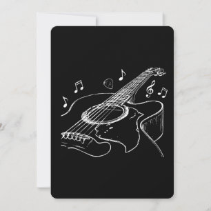 Invitación Regalo para músico guitarrista acústico