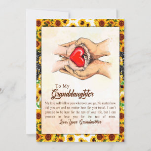 Invitación Regalo para nieta   Grupo familiar de abuela amoro