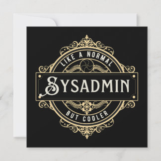 Invitación Regalo para trabajo de Sysadmin - Negocio de Sysad