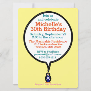 Invitación Regalo Personalizado Cumpleaños Pingüino Bandera d