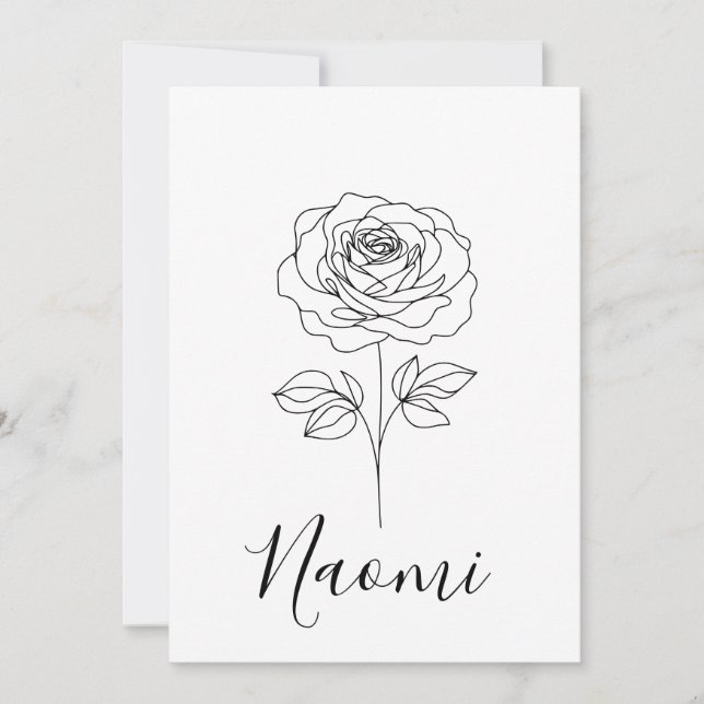 Invitación Regalo personalizado de la flor de Rosa de junio p (Anverso)