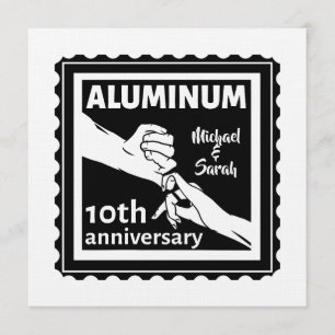 Invitación Regalo tradicional del décimo aniversario del boda