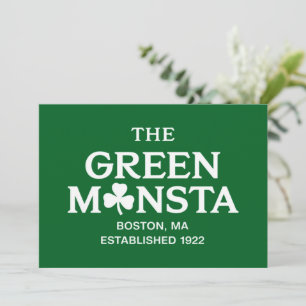 Invitación Regalo verde Monsta Boston Green Monstah de béisbo