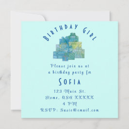 Invitación Regalos bonitos para el Chica de cumpleaños Verde 