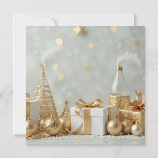 Invitación regalos brillantes de oro