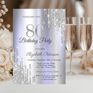 Invitación Regalos con Brillo Plateado Goteo Rosa Claro 80 Cu