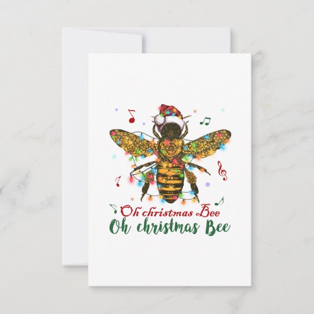 Invitación Regalos de abeja Oh Feliz Navidad (Anverso)