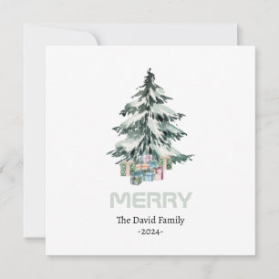 Invitación Regalos de árbol de navidad de pino de nieve de ce