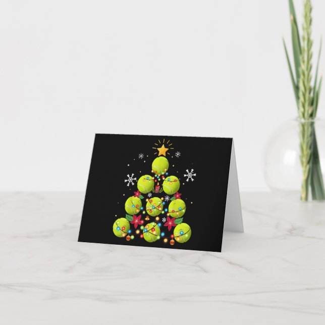 Invitación regalos de árboles de navidad de tenis (Anverso)