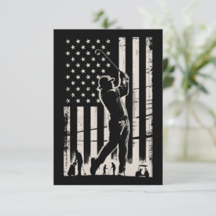 Invitación Regalos de bandera americana de golf cumpleaños Dí