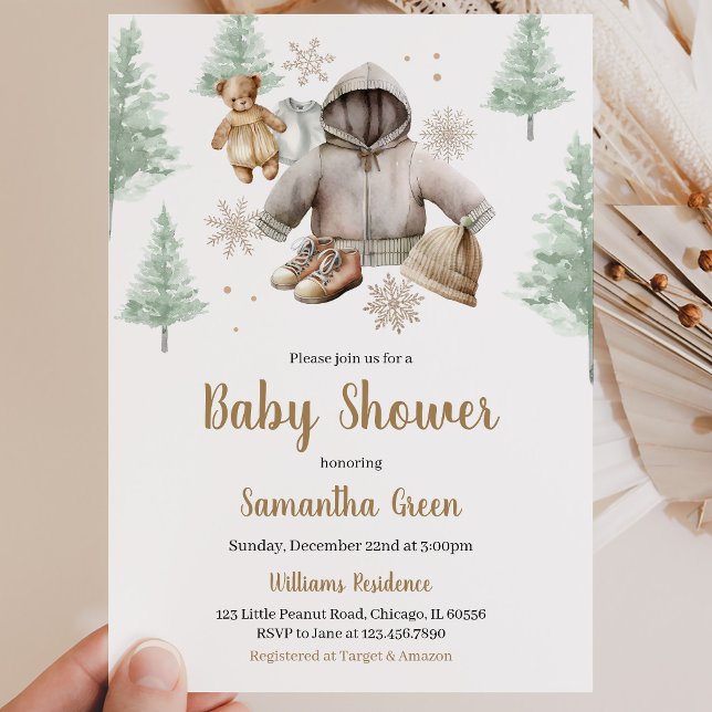 Invitación Regalos de bebé boho de invierno Baby Shower (Subido por el creador)