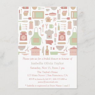 Invitación Regalos de Boda de Utensilios de Cocina de Moda