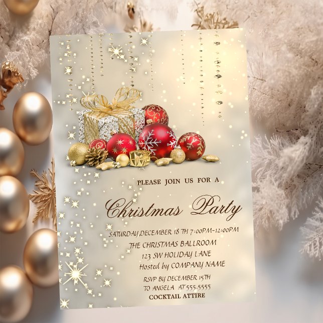 Invitación Regalos de Bolas de Navidad Fiesta de Navidad Dora (Subido por el creador)
