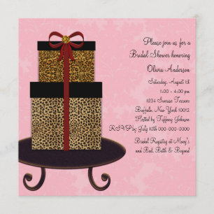 Invitación Regalos de Damasco Rosa Leopardo Despedida de Solt