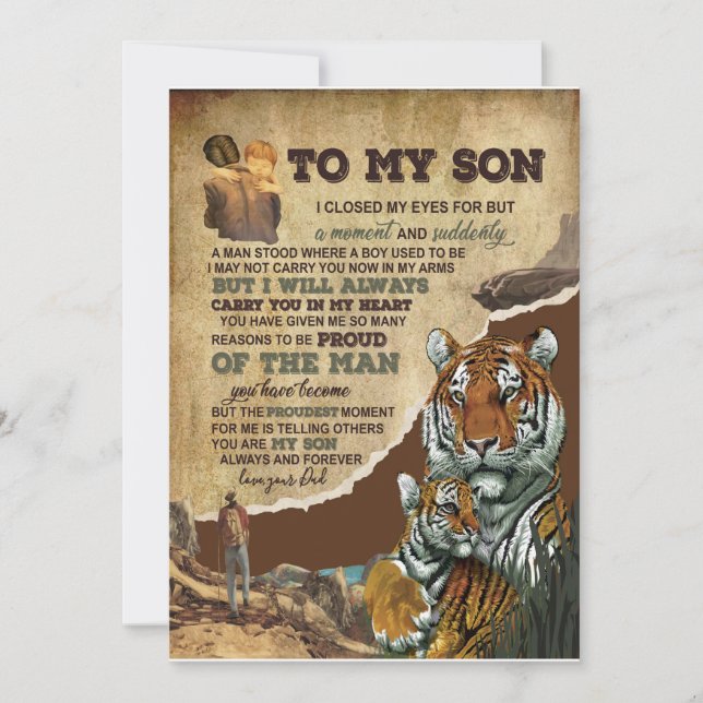 Invitación Regalos de hijos | Carta A Mi Hijo Amor De Papá (Anverso)