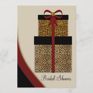 Invitación Regalos de Leopardo Rojo Despedida de Soltera de L