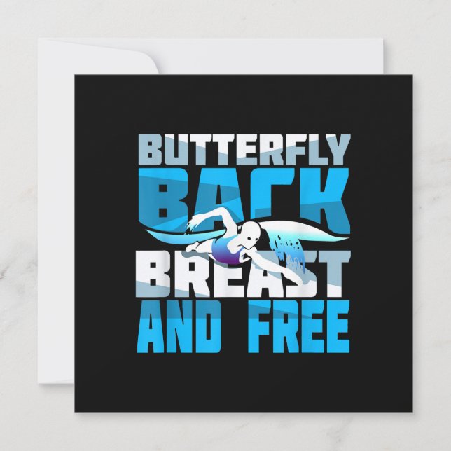 Invitación Regalos De Natación Para Los Nadadores (Anverso)