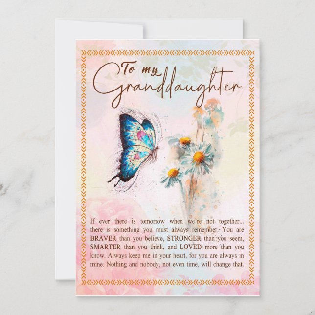 Invitación Regalos de nieta | De parte de la familia de abuel (Anverso)