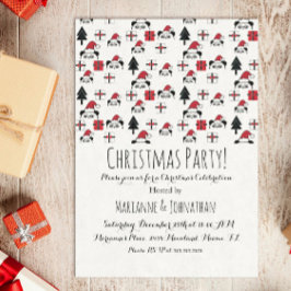 Invitación Regalos de Panda de Navidad Árboles festivos