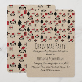 Invitación Regalos de Panda de Navidad Árboles festivos