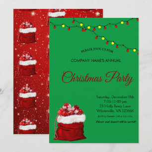 Invitación Regalos de saco de Santa Claus, lámparas