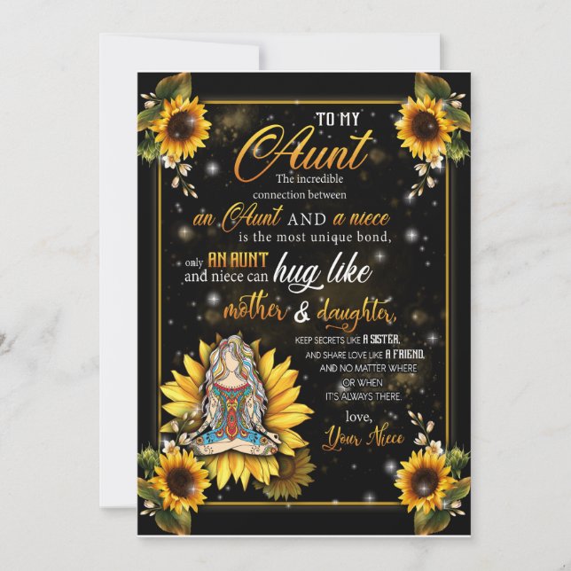 Invitación Regalos de tía | Carta A Mi Tía Amor De Niña (Anverso)