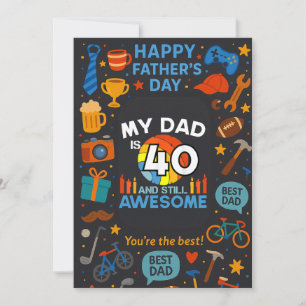 Invitación Regalos del Día del Padre para un Papá de 40 años 