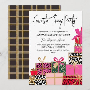 Invitación Regalos Elegantes Fiesta de Cosas Favoritas Vacaci