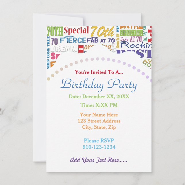 Invitación Regalos Especiales Y Especiales De La Fiesta De Cu (Anverso)