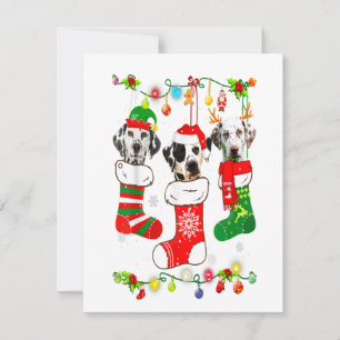 Invitación Regalos Luces Navideñas Dálmata Divertido Perro Na