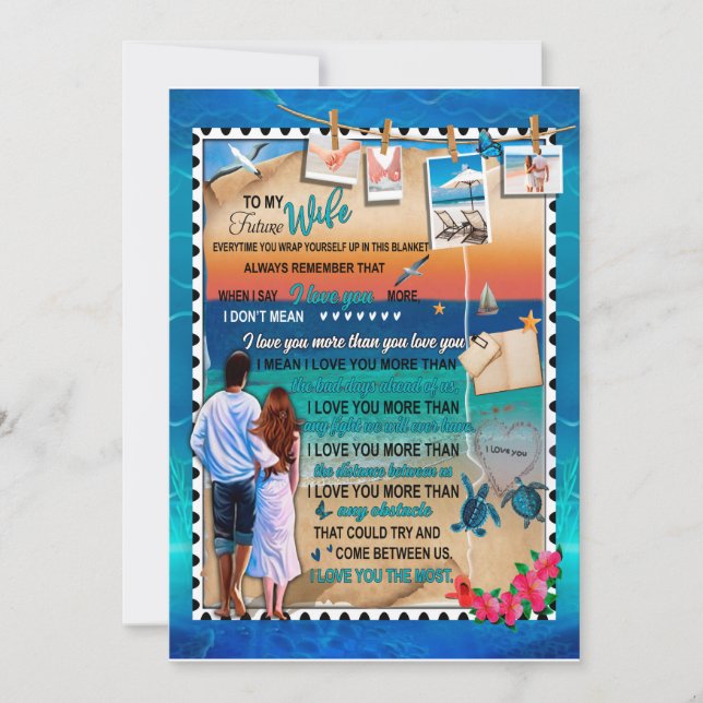 Invitación Regalos para esposa | Carta a mi esposa Amor de es (Anverso)