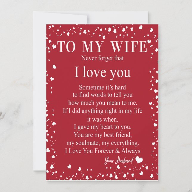 Invitación Regalos para esposa | Carta a mi esposa amor de ma (Anverso)