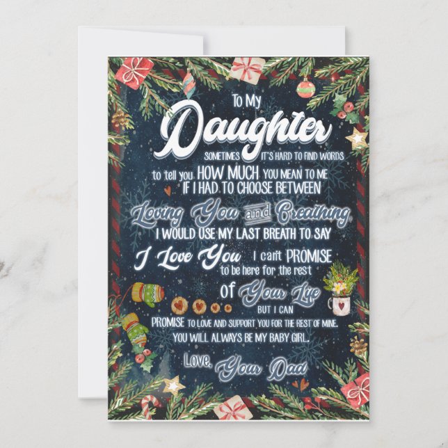 Invitación Regalos para hijas | Carta a mi hija de papá (Anverso)