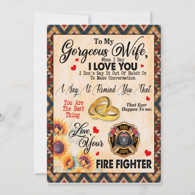 Invitación Regalos para la esposa | Carta para mi esposa Quer (Anverso)