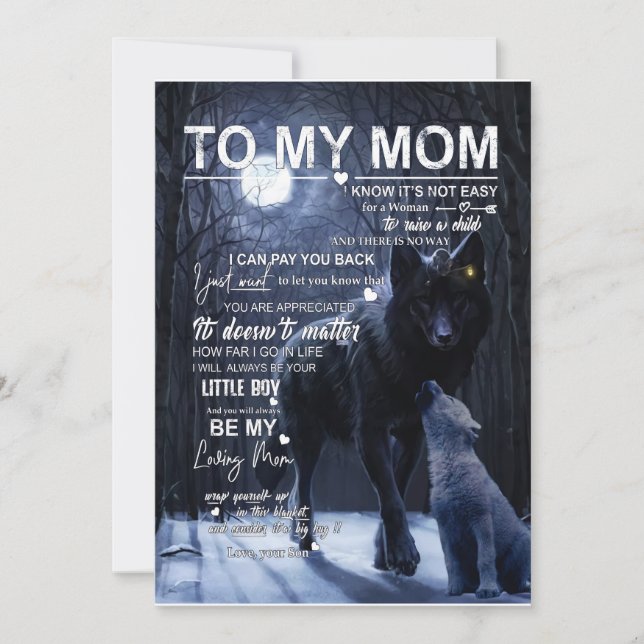 Invitación Regalos para mamá | Carta a mi mamá amor de hijo (Anverso)