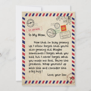 Invitación Regalos para Mamá   Carta a mi mamá amor de hijo