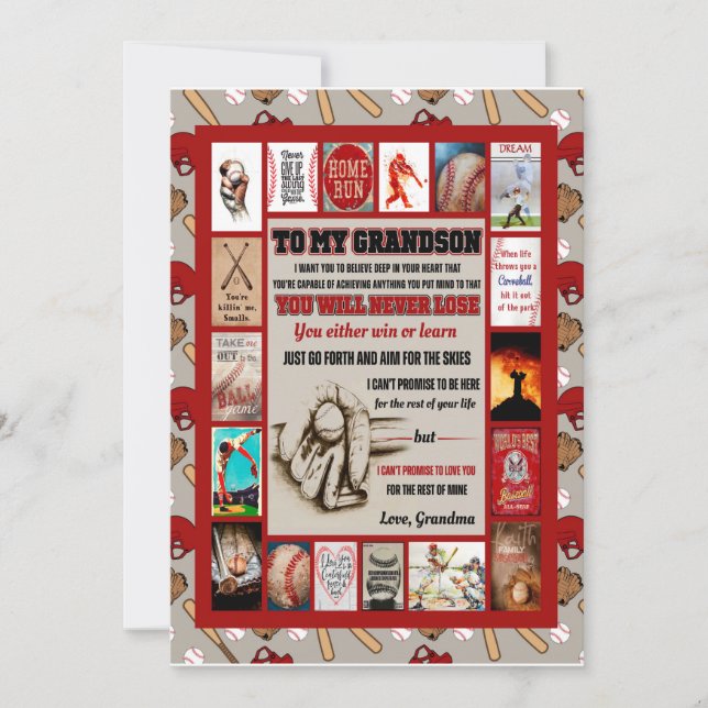 Invitación Regalos para nieto | Para mi nieto amor de abuela (Anverso)