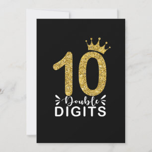 Invitación Regalos para niñas de 10 años corona de doble dígi