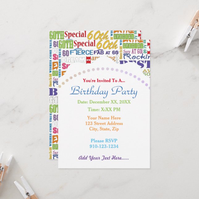 Invitación Regalos Únicos Y Especiales De Fiesta De Cumpleaño (Anverso/Reverso In Situ)