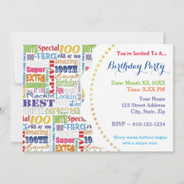 Invitación Regalos únicos y especiales de la Fiesta del Cumpl