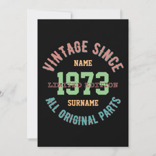 INVITACIÓN REGALOS VINTAGE PERSONALIZAR NOMBRE CUMPLEAÑOS AÑO