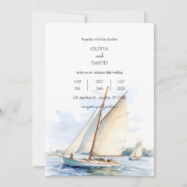 Invitación Regatta Náutica En El Océano Serene, Boda