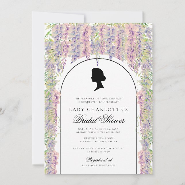 Invitación Regencia Floral Elegante Ducha Bridal (Anverso)