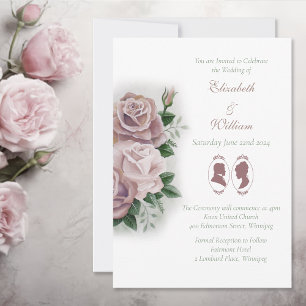 Invitación Regency Bridgerton Pink Roses Cameos