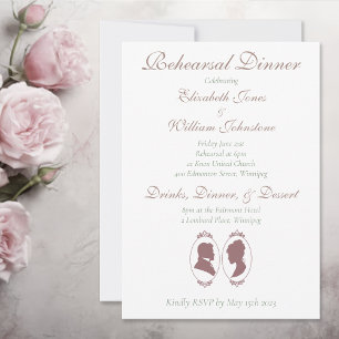Invitación Regency Bridgerton Pink Roses Cameos