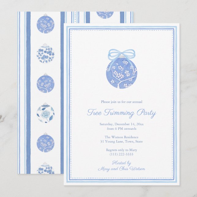 Invitación Regency Chinoiserie Ornament Trimming Fiesta (Anverso / Reverso)