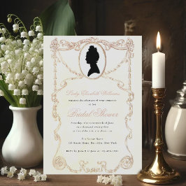 Invitación Regency Despedida de Soltera Vintage Marco Rosa Es