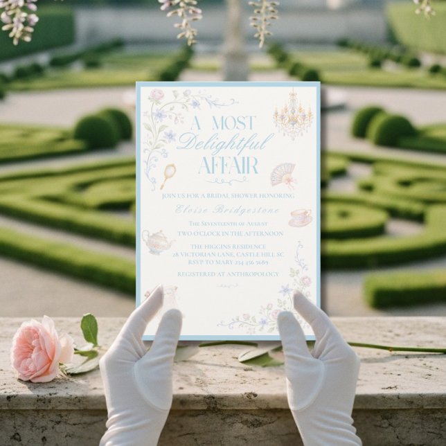 Invitación Regency Floral Tea garden Bridal shower (Regency Floral Tea garden Bridal shower Invitation)