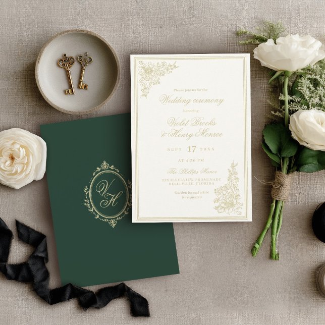 Invitación Regency Garden Vintage Classic Romantic Wedding (Subido por el creador)
