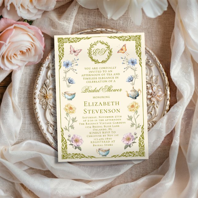 Invitación Regency Tea With The Bride To Be Bridal Shower (Subido por el creador)